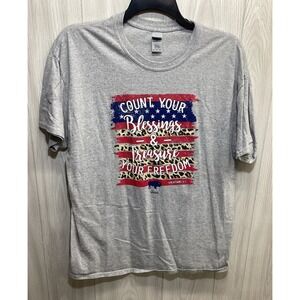 GILDAN Women's (Size XL) Short Sleeve Crew Neck T-Shirt Blessing Freedom